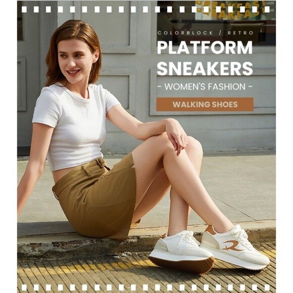 NWT Women's Platform Athletic Sneakers Non Slip Walking Shoes Comfort Size 9 - Picture 7 of 16